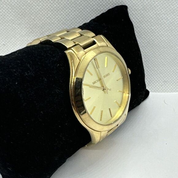 Michael Kors Slim Runway MK3179 Women's Gold Tone Analog Dial Wrist Watch JNA250 - Picture 3 of 11